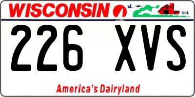 WI license plate 226XVS