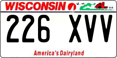 WI license plate 226XVV
