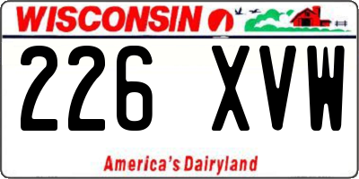 WI license plate 226XVW