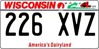 WI license plate 226XVZ