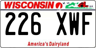 WI license plate 226XWF