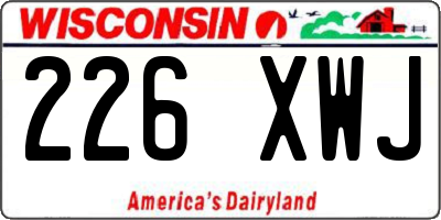 WI license plate 226XWJ