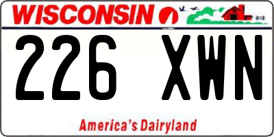 WI license plate 226XWN