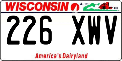 WI license plate 226XWV