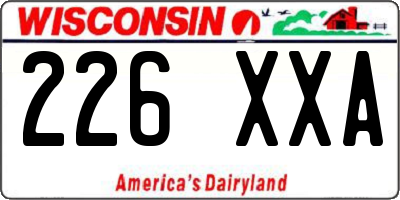 WI license plate 226XXA