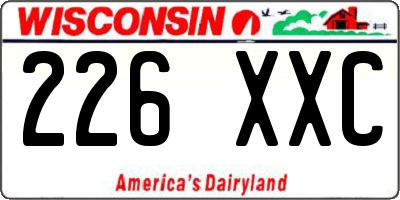 WI license plate 226XXC