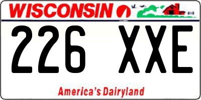 WI license plate 226XXE