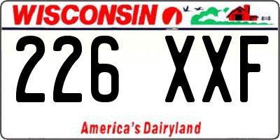 WI license plate 226XXF