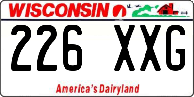 WI license plate 226XXG