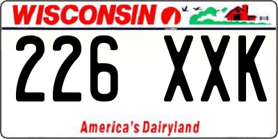 WI license plate 226XXK