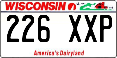 WI license plate 226XXP