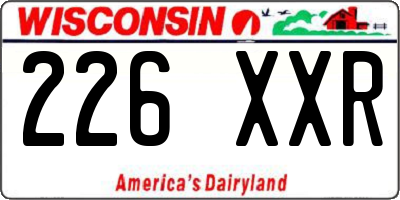 WI license plate 226XXR