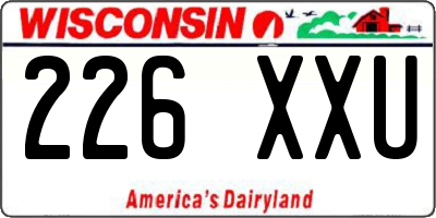WI license plate 226XXU