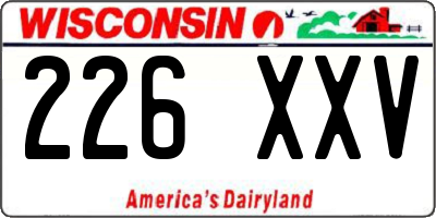 WI license plate 226XXV