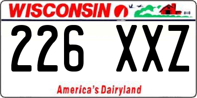 WI license plate 226XXZ