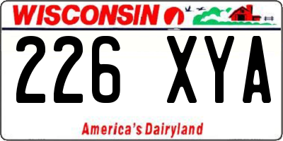WI license plate 226XYA