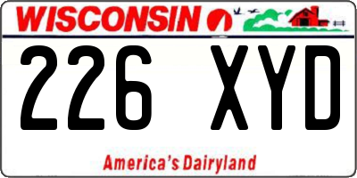 WI license plate 226XYD