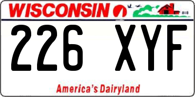 WI license plate 226XYF