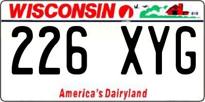 WI license plate 226XYG