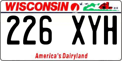 WI license plate 226XYH