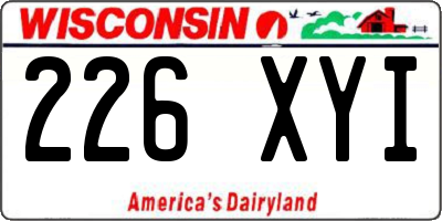 WI license plate 226XYI