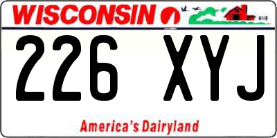WI license plate 226XYJ