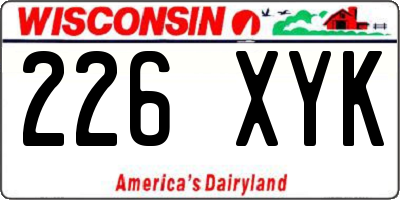 WI license plate 226XYK