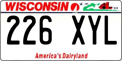 WI license plate 226XYL