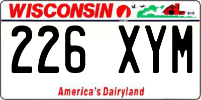 WI license plate 226XYM