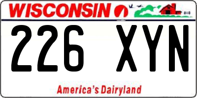 WI license plate 226XYN