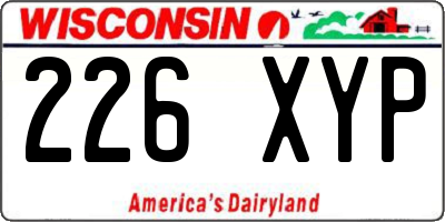 WI license plate 226XYP