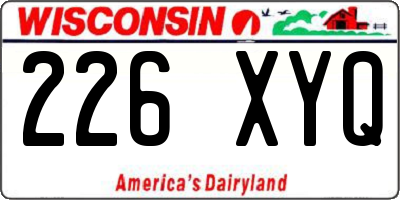 WI license plate 226XYQ