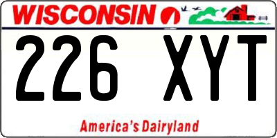 WI license plate 226XYT