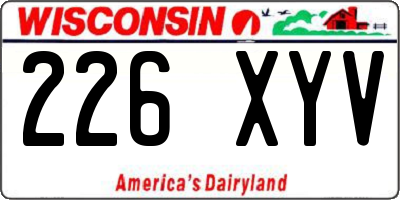 WI license plate 226XYV