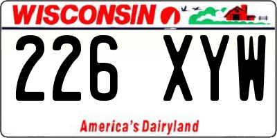 WI license plate 226XYW