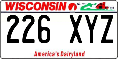 WI license plate 226XYZ