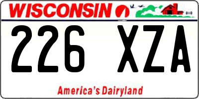 WI license plate 226XZA