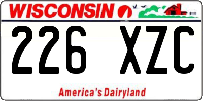 WI license plate 226XZC