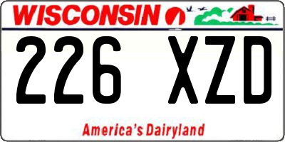 WI license plate 226XZD