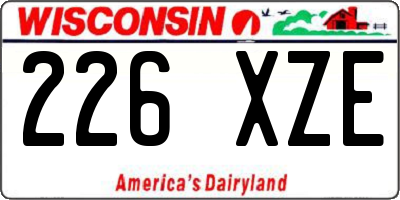 WI license plate 226XZE