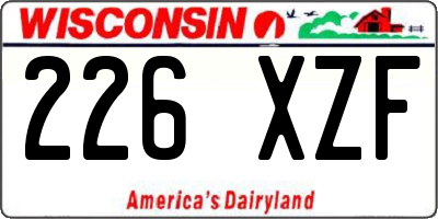WI license plate 226XZF