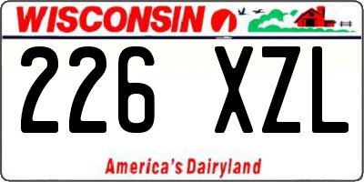 WI license plate 226XZL
