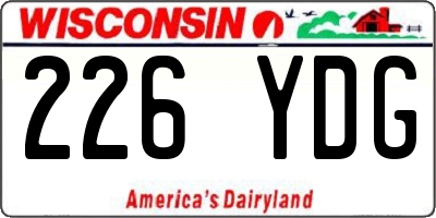 WI license plate 226YDG