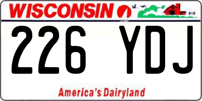 WI license plate 226YDJ