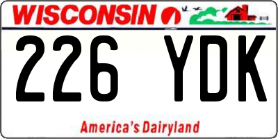 WI license plate 226YDK