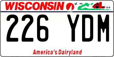 WI license plate 226YDM