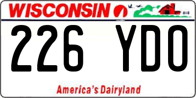 WI license plate 226YDO