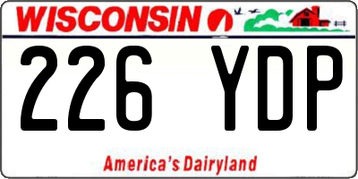 WI license plate 226YDP