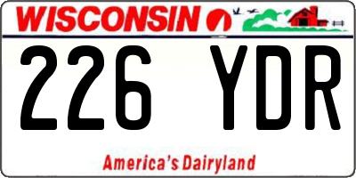 WI license plate 226YDR