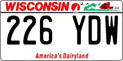 WI license plate 226YDW